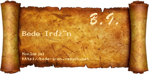 Bede Irén névjegykártya