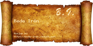 Bede Irén névjegykártya