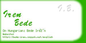 iren bede business card